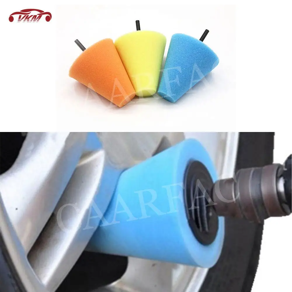 

(Bulk Sales) 5 PCS Auto Wheel Polishing Sponge Used for Electric Drill Polishing Cone Car Hub Polishings Styling