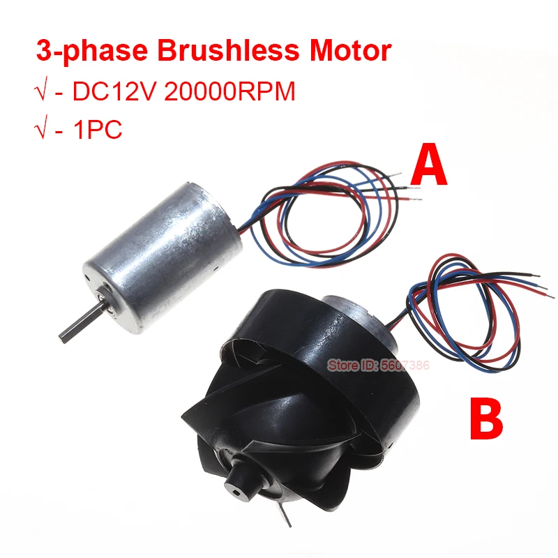 Mikro-dreiphasiger bürstenloser Motor, bürstenloser Kanalventilator, Kugellager, DC12 V, 20.000 U/min, bürstenloser Ventilatormotor mit hohem Luftvolumen