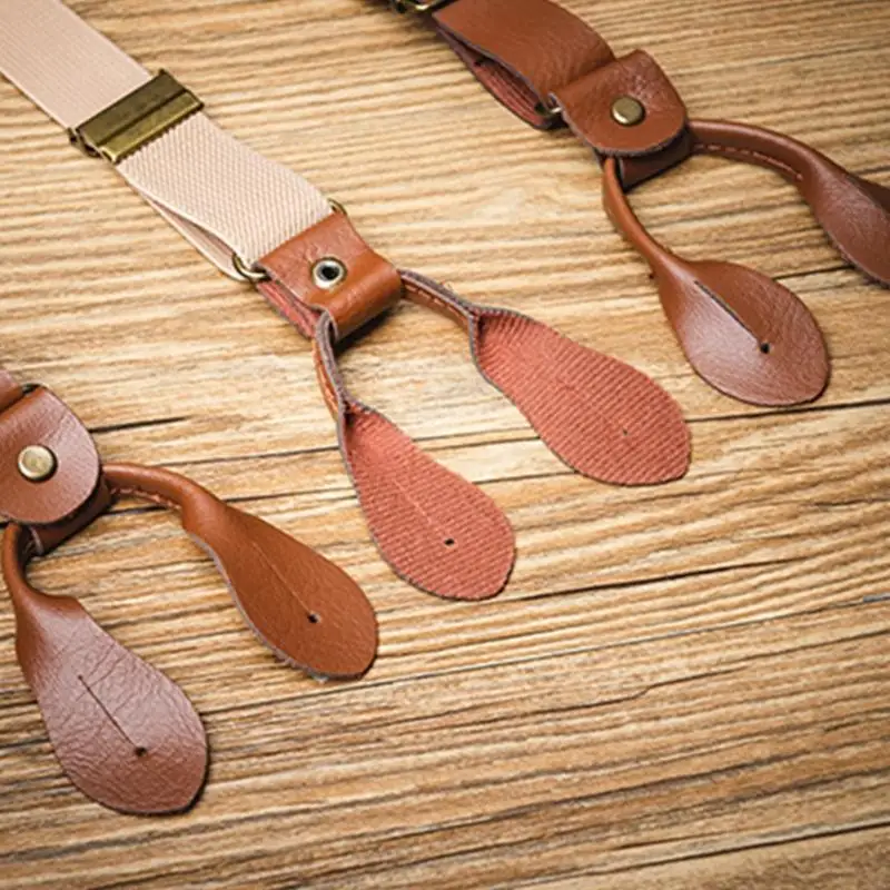 Suspender M6CD Sempurna untuk Segala Acara Formal Sabuk Warna-warni Pakaian Pria Dapat Disesuaikan Secara Bebas untuk Pernikahan