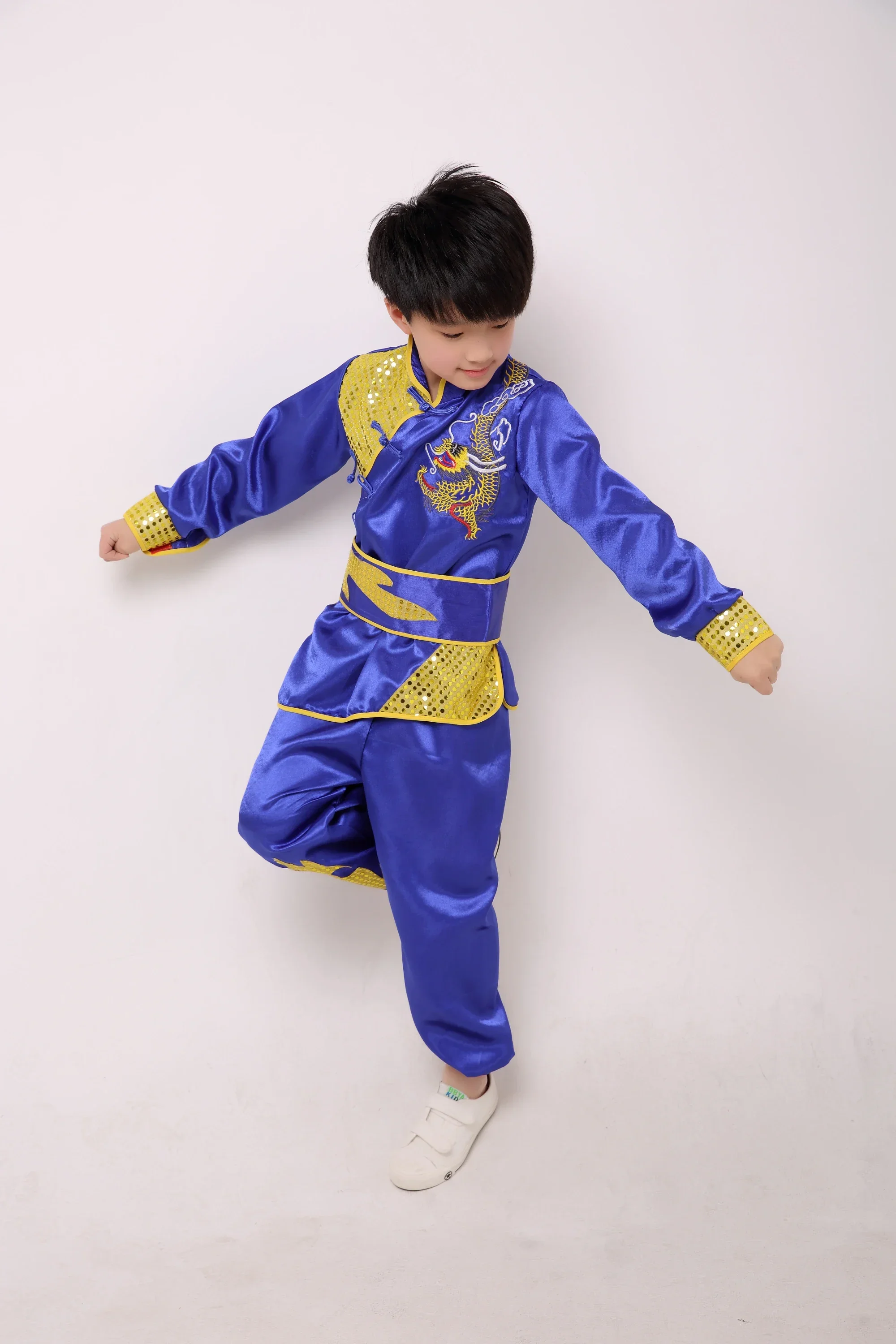 Vêtements de danse folklorique pour enfants, danse traditionnelle, Hanfu moderne, dragon, lion, national, chinois, garçons, filles, 303