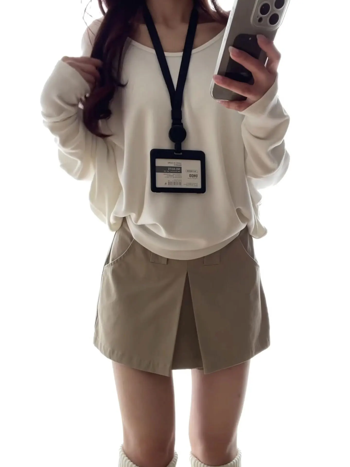 plus Size Women's Khaki A-Line  Skirt High Waist Slimming Design Summer New Style Korean Workwear Polyester Fabric Skirt