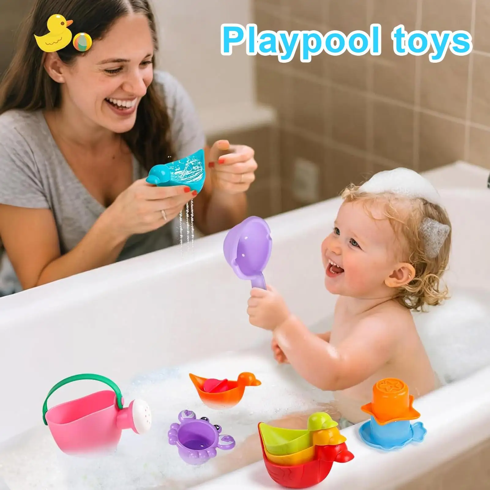 Bath Toy Safe Bathtub Water Toys Creative Floating Sensory Accessories Educational Games For Swimming Shower Kids Water Play