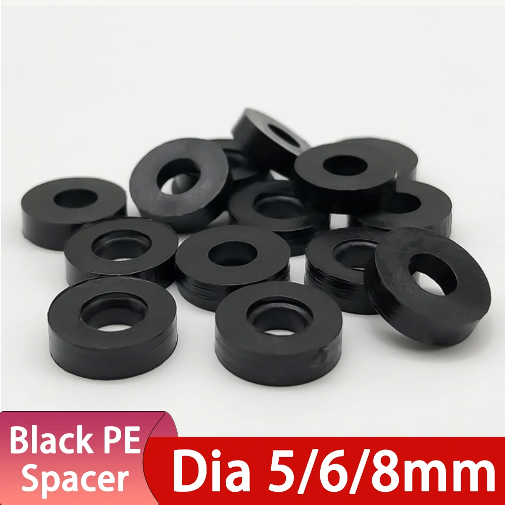 10-200Pcs Dia 5/6/8/8.5/10/11/14mm PE Plastic Round Spacer Sealing Hard Plain  Washers Insulation Hollow Standoff Gasket Ring