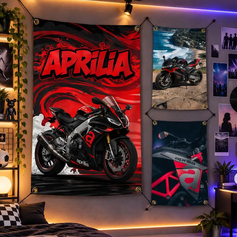 Motorcycle Aprilia Sport Racing Flags Personalized Flag Room Dorm Camping Picnic Garage Bar Indoor Outdoor Wall Decor