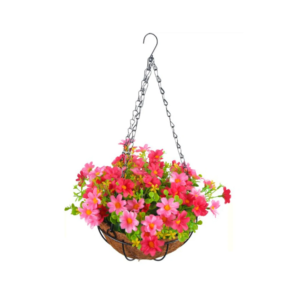 Stylish Flowerpot With Realistic Appearance For Garden Affordable Price Hanging Baskets Artificial Flowers Easy To Clean