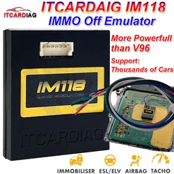 Newest ITCARDIAG IM118 IMMO Off Emulator (K-LINE/CANBUS CAR) V96 SQU OF68 OF80 OF96 Seat Occupancy Sensor Car Diagnostic Tool