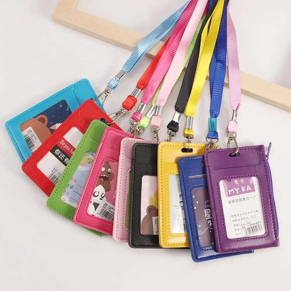 Lanyard Badge Holders Money Pouch ID Holders with Neck Strap ID Card Holder Credit Card Holders Zipper Coin Purses