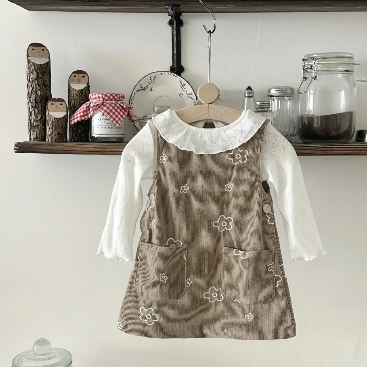 6M-3Y Vintage Dresses For Girls Spring Fall High Quality Baby Girl Clothing Cute Flower Embroidered Clothes Newborns Strap Dress