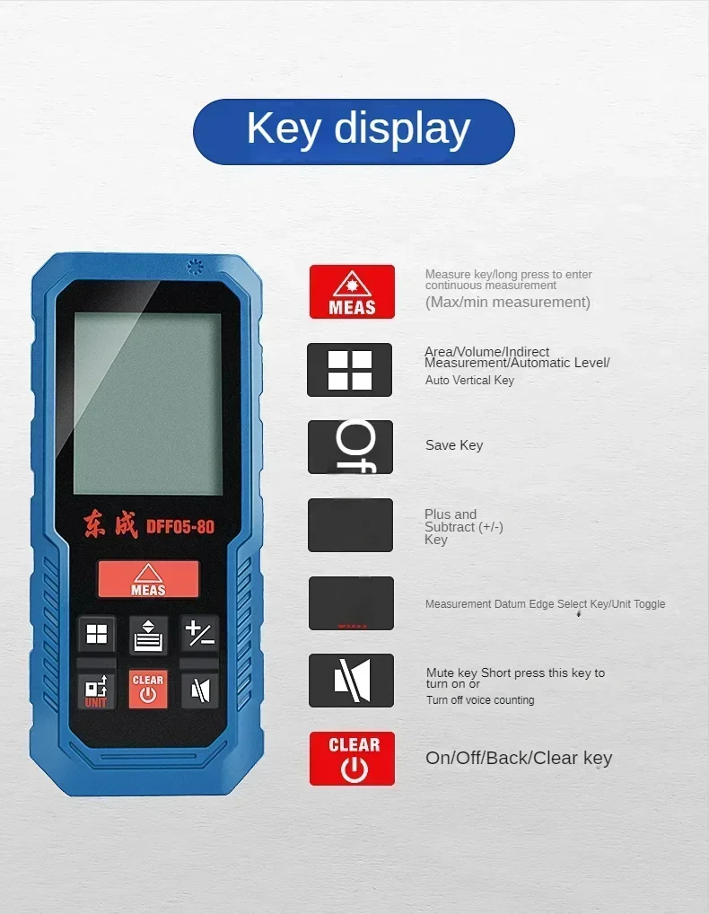 Eastinto Handheld Laser Rangefinder Infrared Electronic Measuring Tool