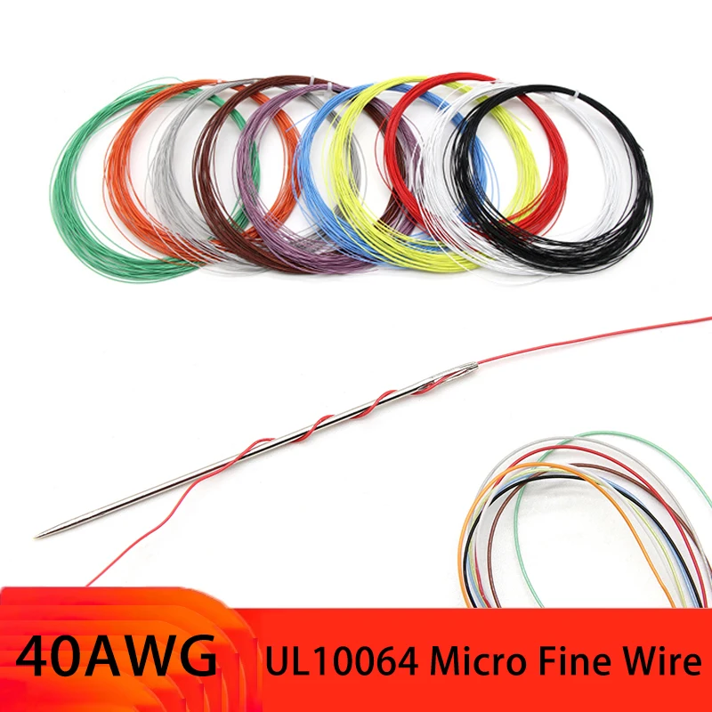 UL10064 40AWG PTFE Wire 5~500m Ultra Fine Micro Litz Insulation Tinned Copper Wire Plastic Solder High Conductivity Copper Cable