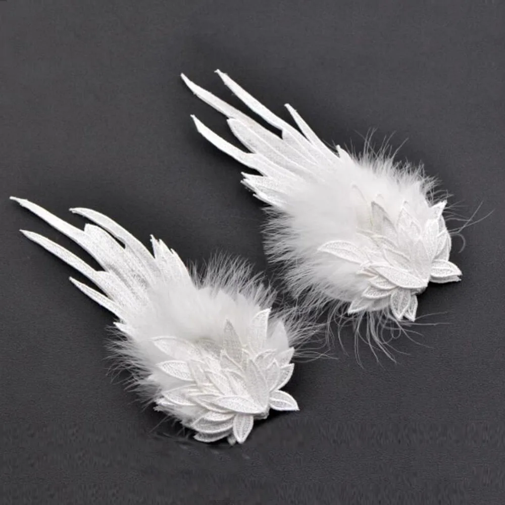 

Sweet Styling Feathers Ballet Headwear Black And White Dimensional Wings Hair Clip Angel Wings