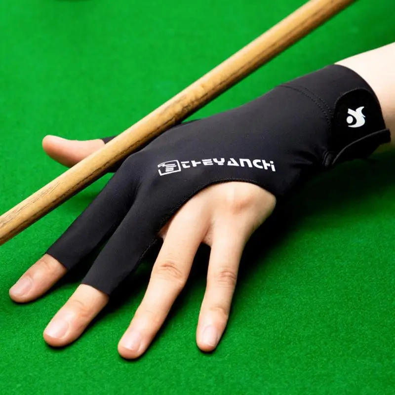 Sol El Üç Parmak Bilardo Eldiveni Snooker Bilardo Eldiveni Kaymaz Çıkartmalar Esneklik Bilardo Eğitim Eldiven Aksesuarları