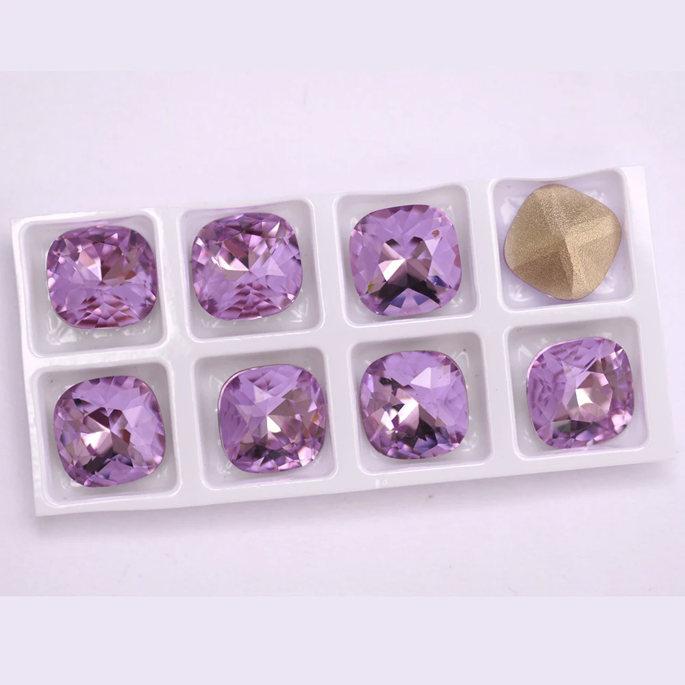 CTPA3bI Violet Color Glass Crystal With Gold Silver Claw Rhinestones Sew On Dancing Dress Decoration Jewelry Making Bags Stones