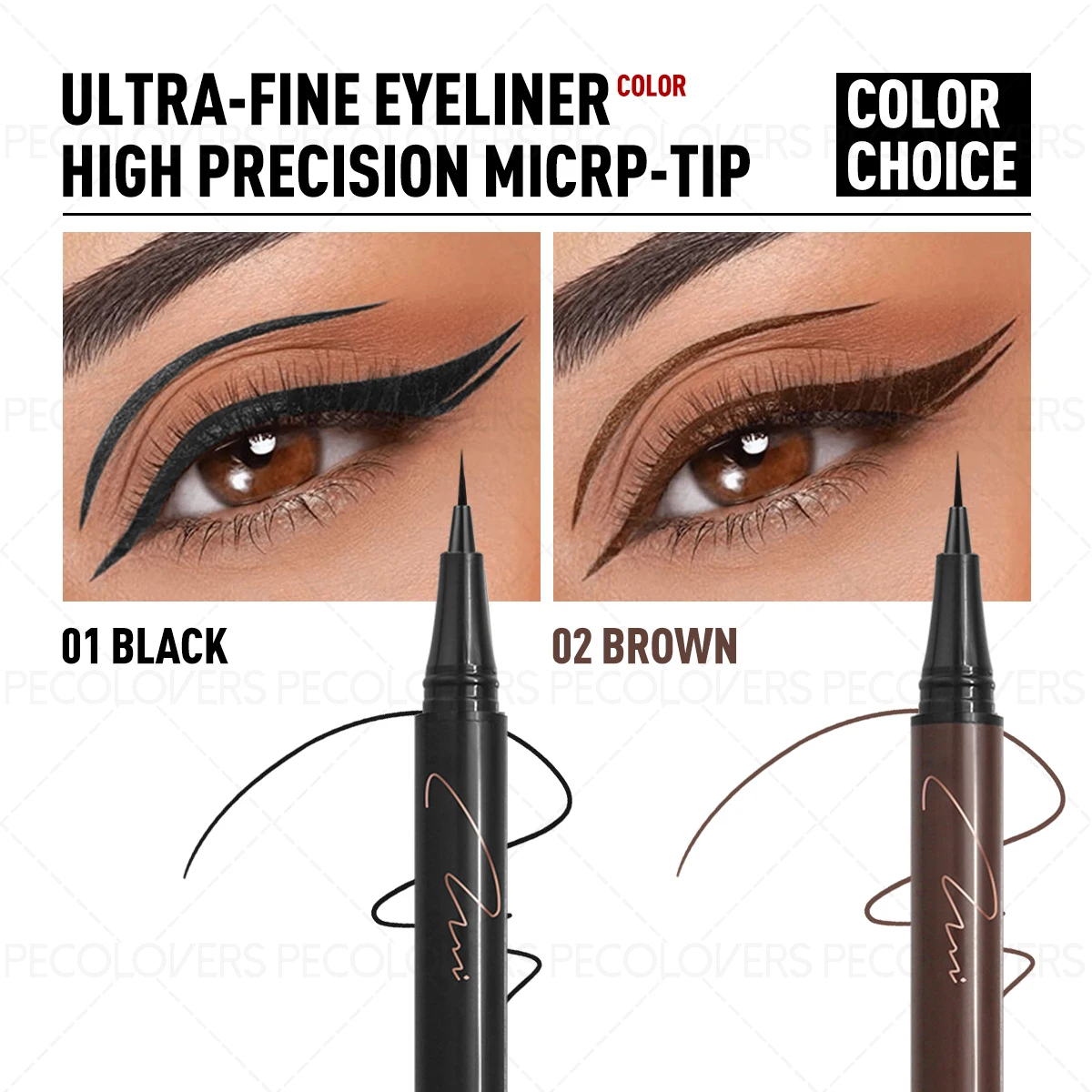 1PC 0.01mm Ultra-fine Liquid Eyeliner, Waterproof and Sweatproof, Quick-drying, Liquid Eyebrow Pencil, Suitable for Daily Makeup