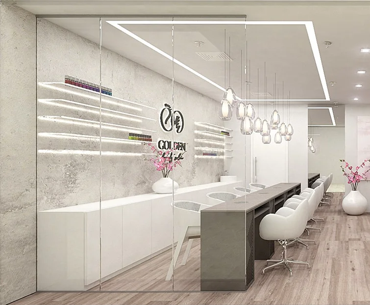 

Customized Nail Store Beauty Salon Modern Style Decoration Reception Desk Manicure Table Whole Shop Furniture