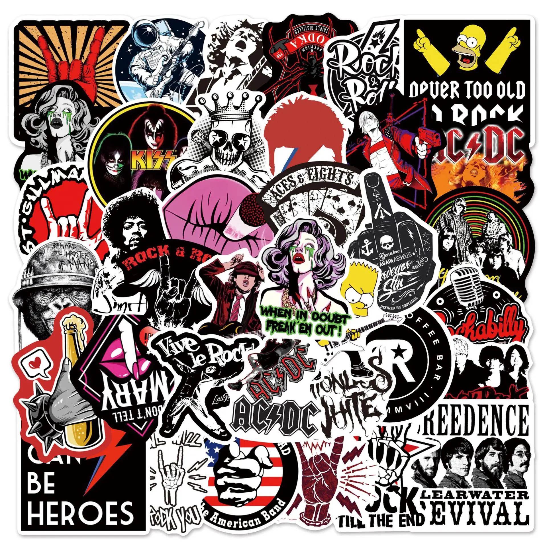 10/30/54PCS Rock Music Sticker N-Nirvana Cool Graffiti Waterproof Decal Kids Toy Gift for Suitcase Guitar Car Skateboard Bike