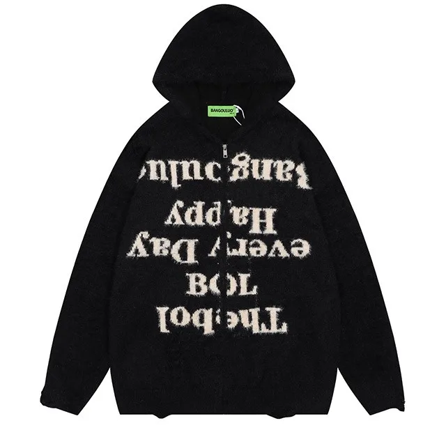 

ay Loose Long Sve Men's Knitwear Hoodie Cardigan Coat Autumn Winter plus Size 250 Pou Comfortable Breathable Polyester