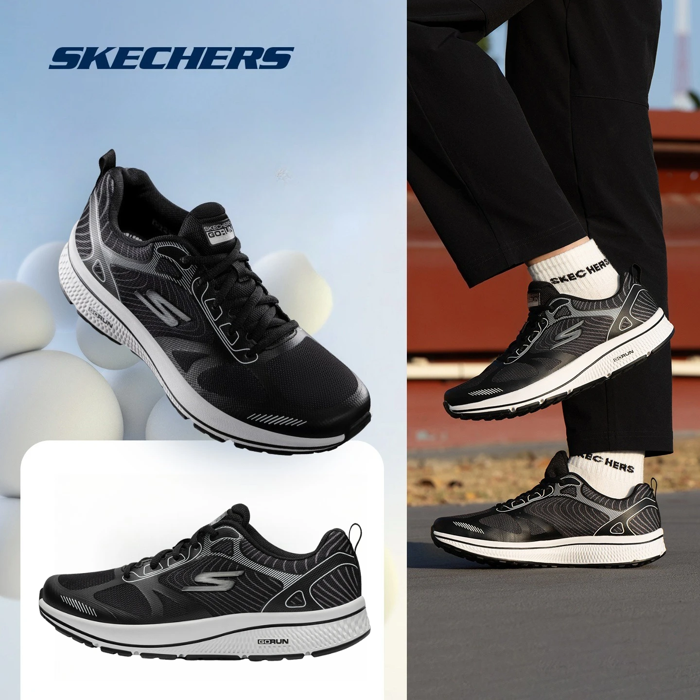 Zapatos Skechers para hombre, zapatillas informales transpirables de tendencia, zapatillas ultraligeras para hombre, calzado antideslizante, zapatos Tenis Masculino 스케쳐스 남성 운동화