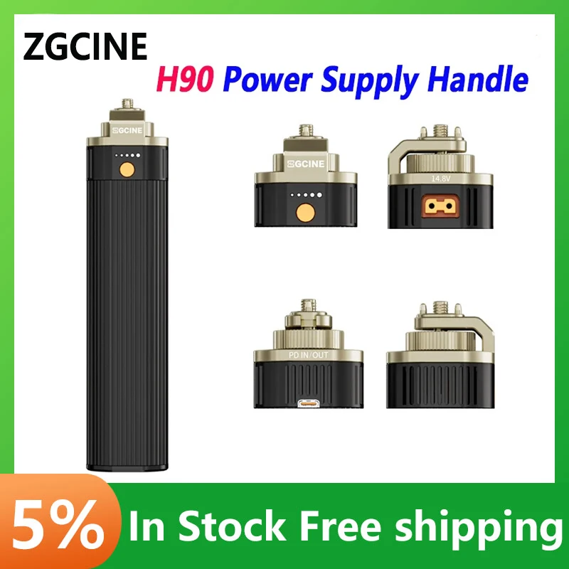 ZGCINE H90 Power Supply Handle D-TAP/PD Input D-TAP/USB-C Output 14.8V 6000mAh 88.8Wh For Photography Light