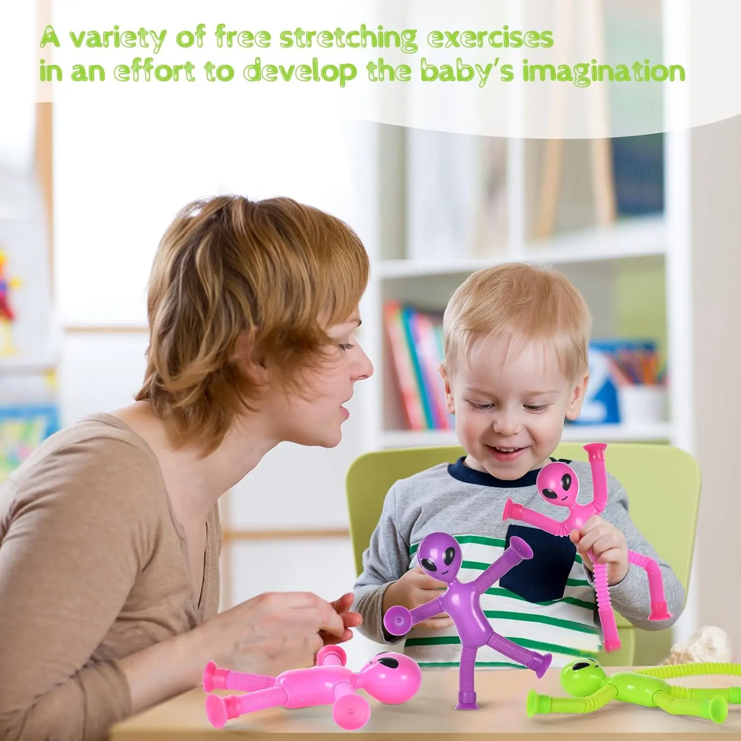 Cartoon extraterrestrial versatile telescopic tube toy fun new and unique puzzle decompression stretching tube