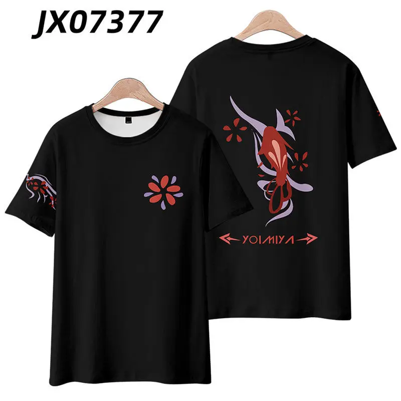 Homens e mulheres Genshin Impact 3D Print T Shirt, Naganohara, Yoimiya, Cosplay, Manga Curta, Engraçado, Graphic Tees, Streetwear, Hot Game