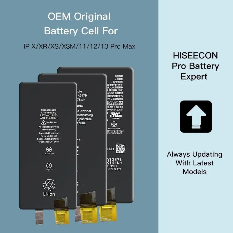 2PCS 4150/3500mAh High Capacity Original For iPhone 15 14 13 12 11 XR XS MAX Mini Pro PMRechargeable BMS Flex