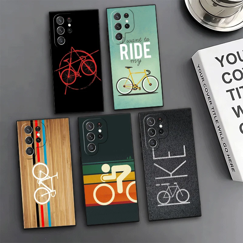 Bicycle Bike Sports Phone Case For Samsung Galaxy S24 S25 S26 Ultra S23 Plus S22 S21 FE S20 + Edge Pattern Customized Cover