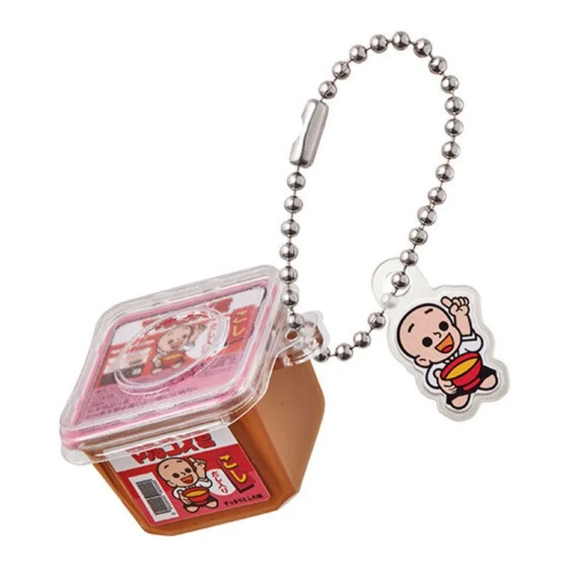 Bandai Japan Kawaii Gashapon Figuur Anime Beeldje Schattige Miniatuur Simulatie Eet Miso Soep Sleutelhanger Capsule Speelgoed Cadeau