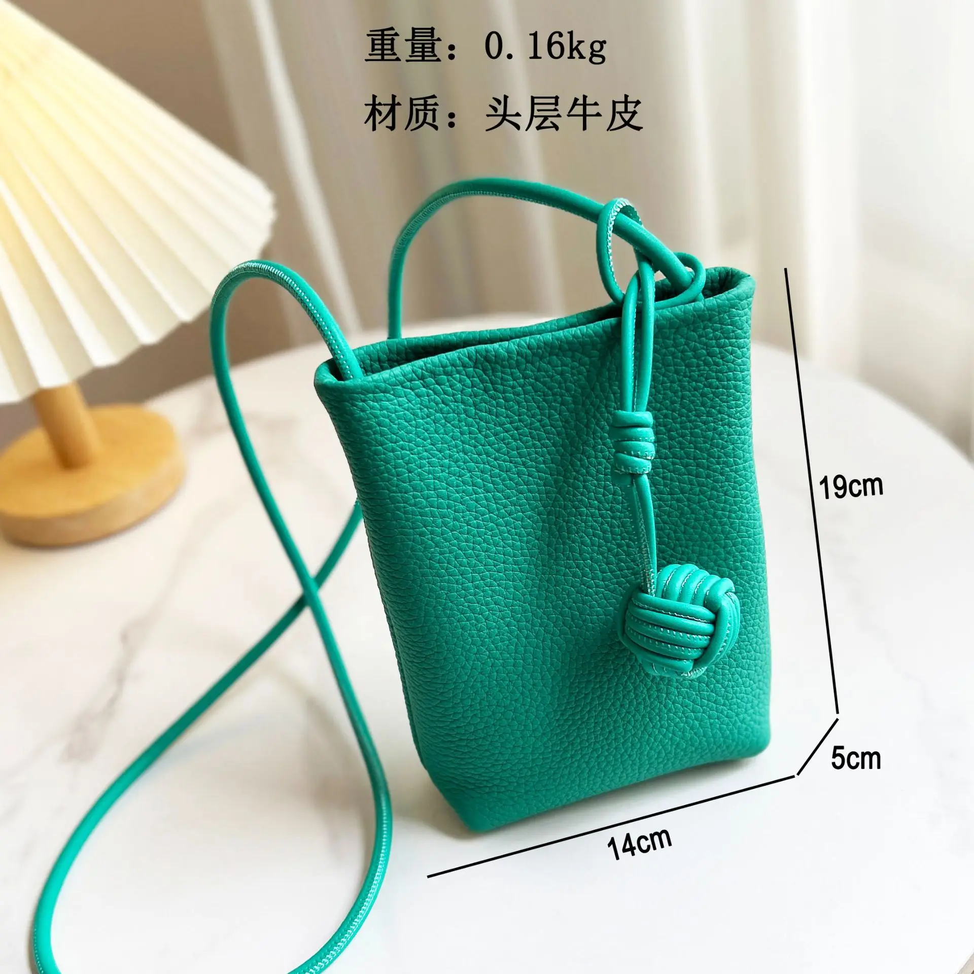 Mini bolso cruzado de piel de vaca para mujer, bolso de hombro pequeño, macarrón versátil, bolso de teléfono, capa superior de moda