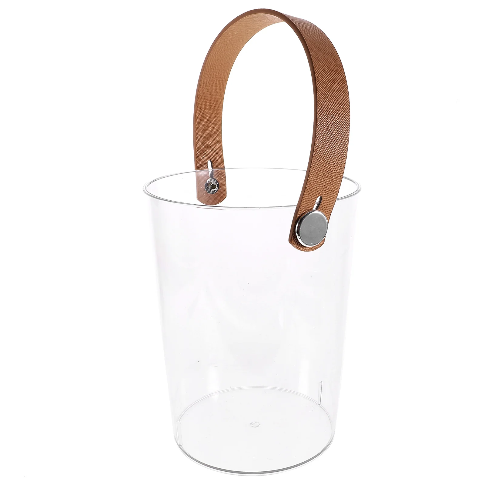 

Portable Transparent Ice Bucket Household Plastic Cooling Container for Barbecue Beach Party KTV Sturdy Handle Reusable Beverage
