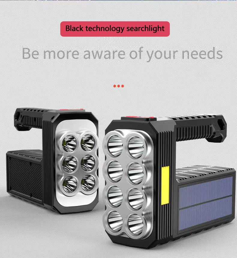 2024 COB Solar Charge Waterproof Fishing Lantern USB Handing Outdoor Rechargeable Spotlight Searchlight Working Searching Light