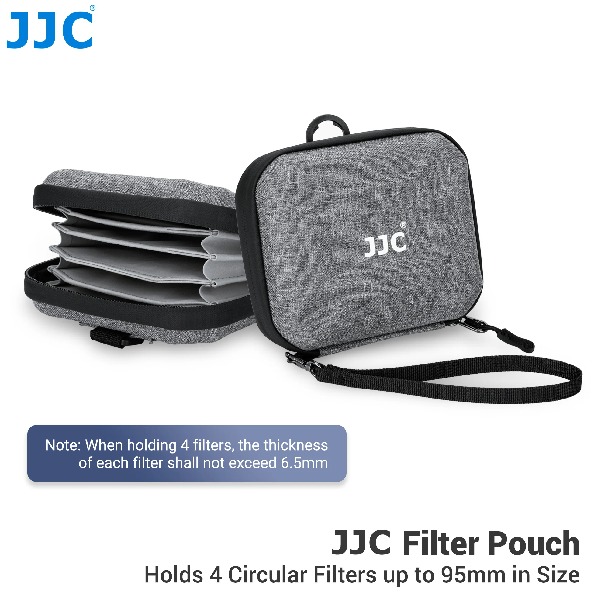 

JJC 4 Slot Lens Filter Pouch Up to 95mm Filter Hard Case Camera Lens Filter Storage for ND UV CPL Filter Waterproof Filter Pouch