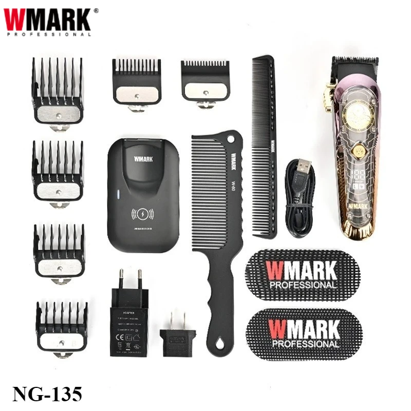 

2025НОВЫЕ профессиональные триммеры для волос с зарядной подставкой WMARK NG-135 Машинка для стрижки волос с беспроводной зарядкой DLC Blade