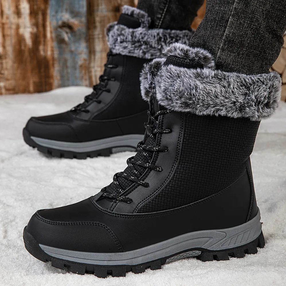 

Snow Boots Men New Ladies Shoes Platform Shoes Man Flat Keep Warm Boots Ladies Casual Plush Botas Mujer Winter Shoes Men