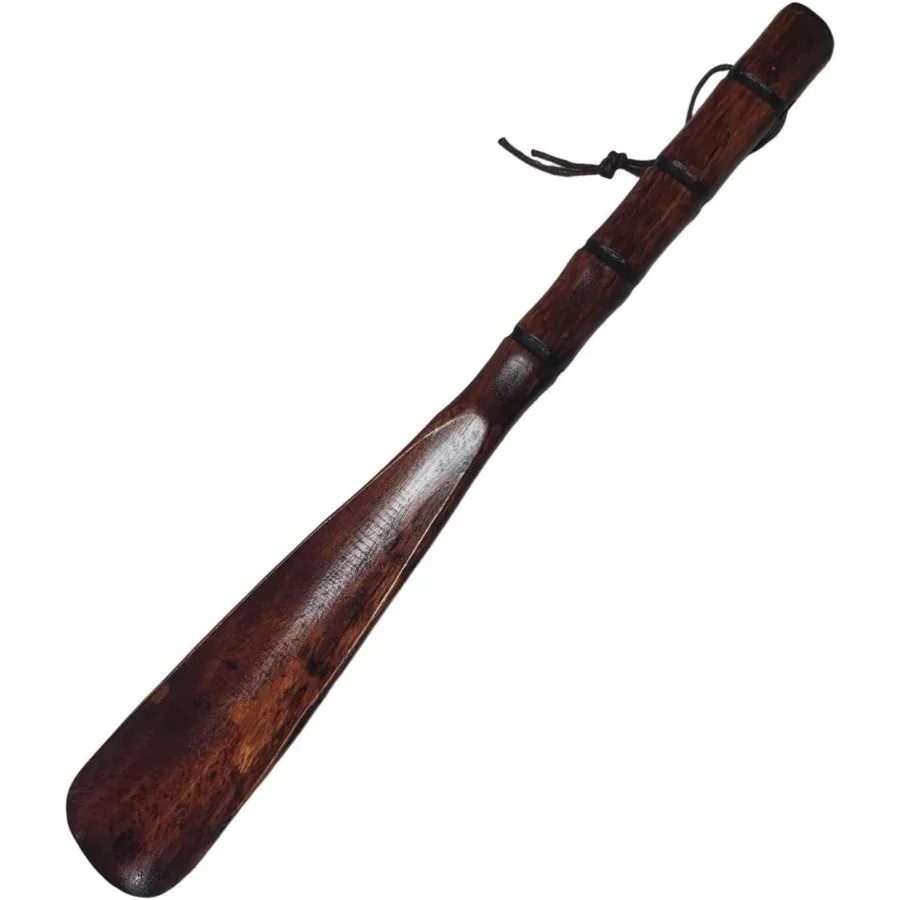 Portable 32cm Wooden Shoe Horn, Long Handle Shoe Puller for All Shoe Types, Travel-Friendly Gift for Daily Use