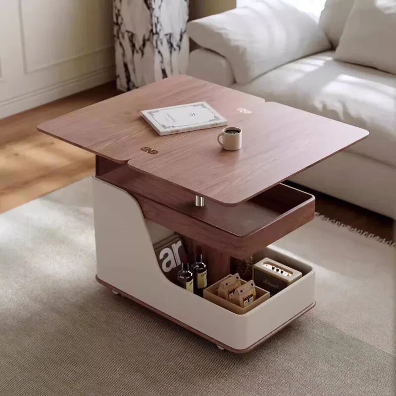 

The sofa side table can be moved, and the coffee corner with wheels is an antique style living room balcony that does