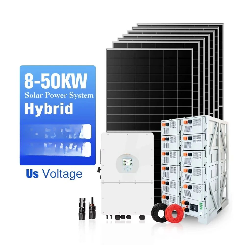 مجموعة الطاقة الشمسية كاملة 5kw 6kw 8kw مجموعة عاكس النظام الشمسي الهجين مع الألواح الشمسية وبطاريات ليثيوم أيون للاستخدام المنزلي