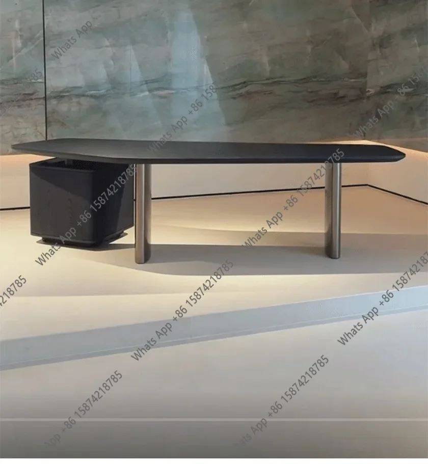 N67 Italian minimalist designer high-end desk office household simple modern study special-shaped computer desk writing desk