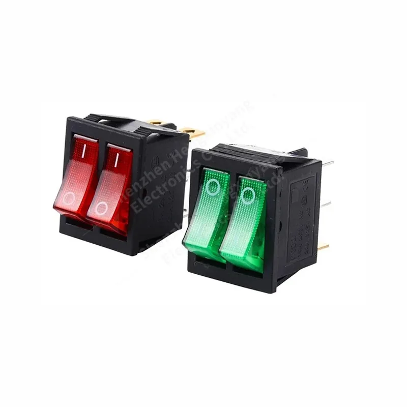 1PCS KCD8 6PIN 16A 250V 20A 125V Double Light Switch Rocker Switch Waterproof ON-OFF KCD6 Boat Power Switch