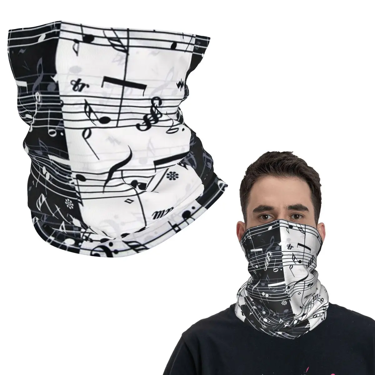 

Абстрактные клавиши пианино с музыкальными нотами, бандана, накидка на шею, маска с принтом, шарф, теплая повязка на голову, для езды на велосипеде, унисекс, для взрослых
