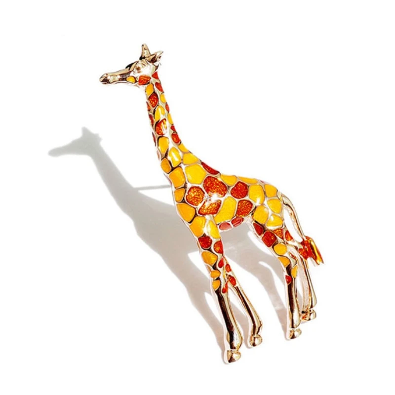 Classic Creative Colorful Enamel Giraffe Brooches For Women Man Unisex Jewelry Gifts Charm Animal Brooch Pins Party Wedding Gift