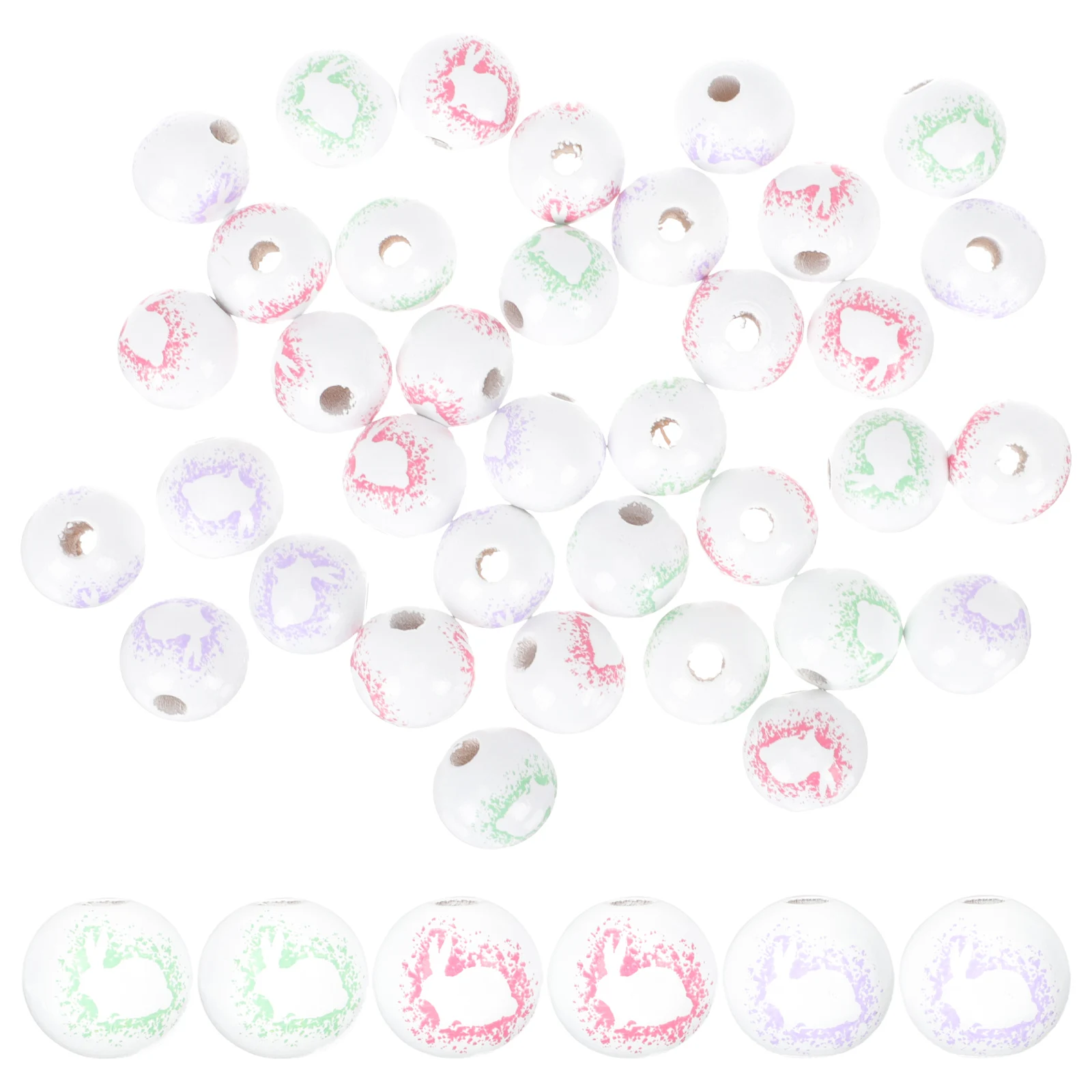 

60 Pcs Wooden Bead String DIY Accessories Number Beads Jewelry Cute Loose Garland Supplies Earrings