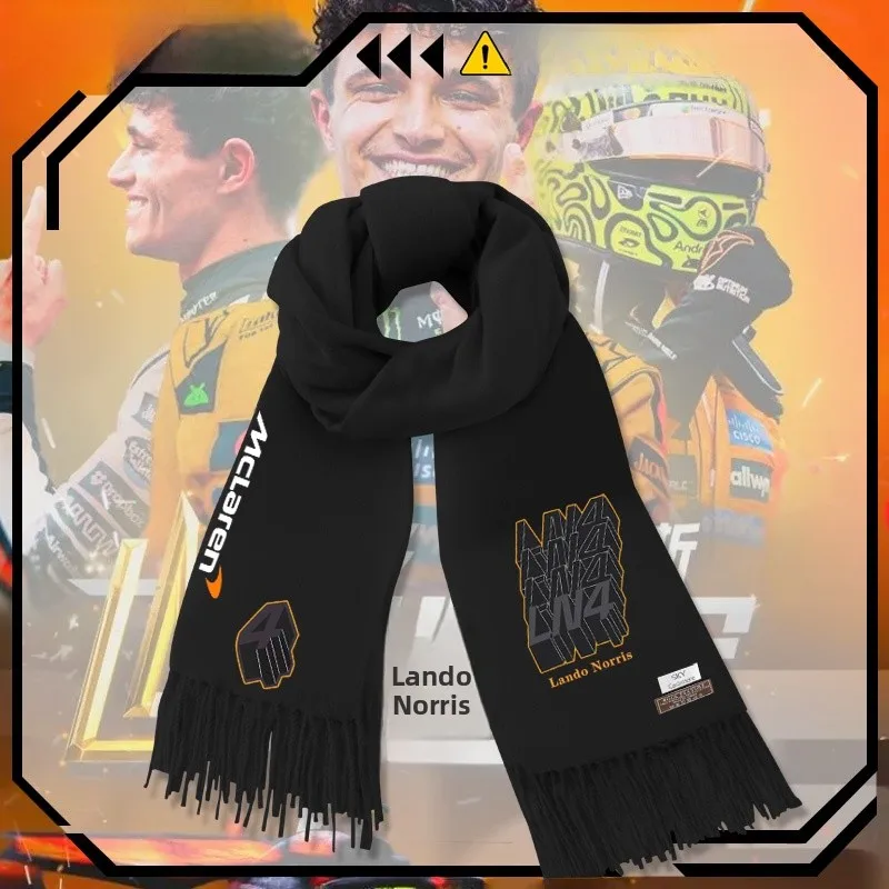 

Универсальный теплый шарф McLaren F1 Racing Team Lando Norris для мужчин и женщин, повседневный шарф для вождения автомобиля