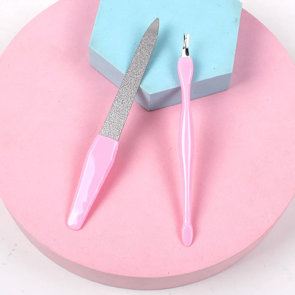 مزيل للبشرة من الفولاذ المقاوم للصدأ ذو سطح خشن، مبرد أظافر تنعيم مزدوج الجوانب، شريط تلميع أظافر متين لصالونات الأظافر #4