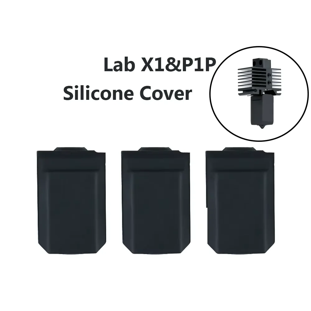 Silicone Socks For Bamboo Lab X1 X1C Hotend Extruder Heated Block High-temperature Case For Lab P1S P1P Black Silicone Cover