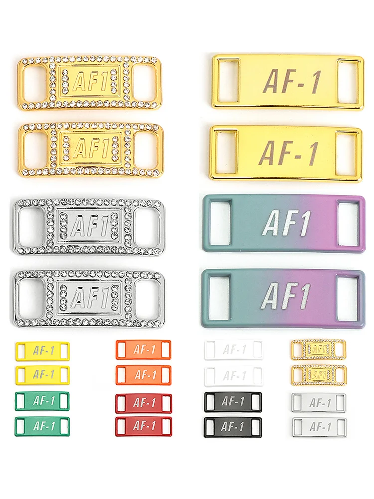 1Pair AF1 Diamond Shoe Charms Fashion Laces Buckle Quality Metal Shoelaces Decorations Chapa Air Force one Shoes Accessories