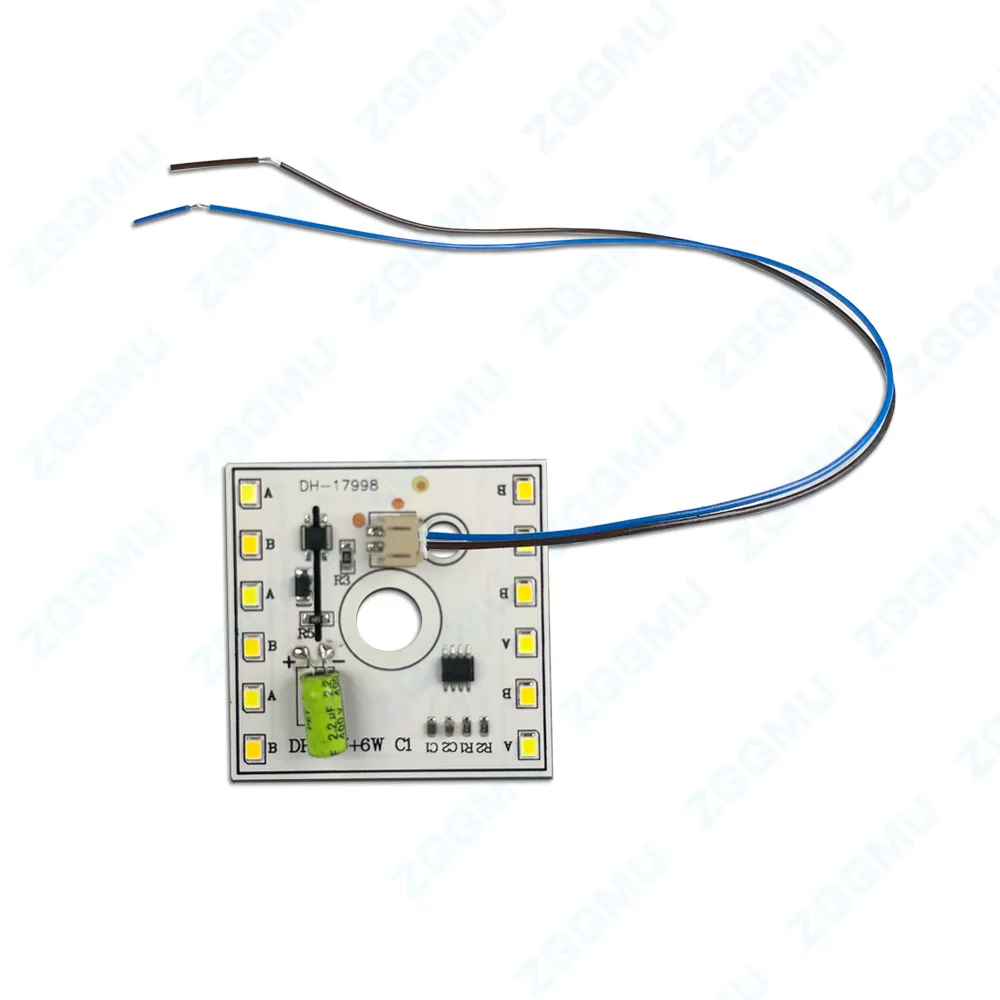 LED Light Board 6W 12W 24W 220V Met Driver Licht Vierkante Ronde Printplaat 3 kleuren Vervanging Hoogspanning Lichtbron Board