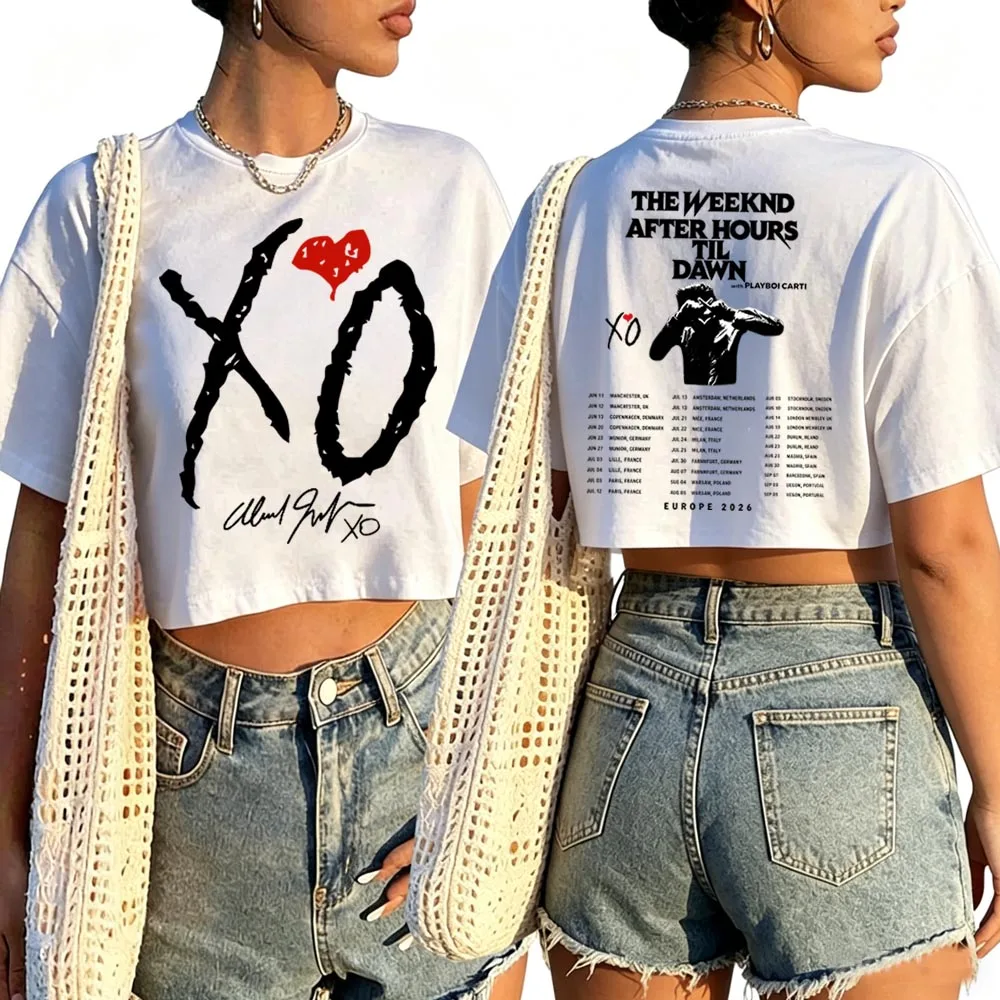 2026 The-Weeknd After Hours Til Dawn Shirt Women O-Neck Short Sleeves Crop Tops T-shirt