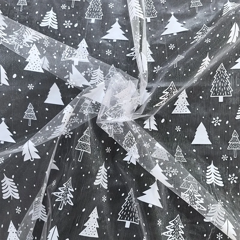 Новая рождественская елка из органзы, украшение для рождественской вечеринки, сетка, сделай сам, подарочная упаковка ручной работы, ткань для скатерти