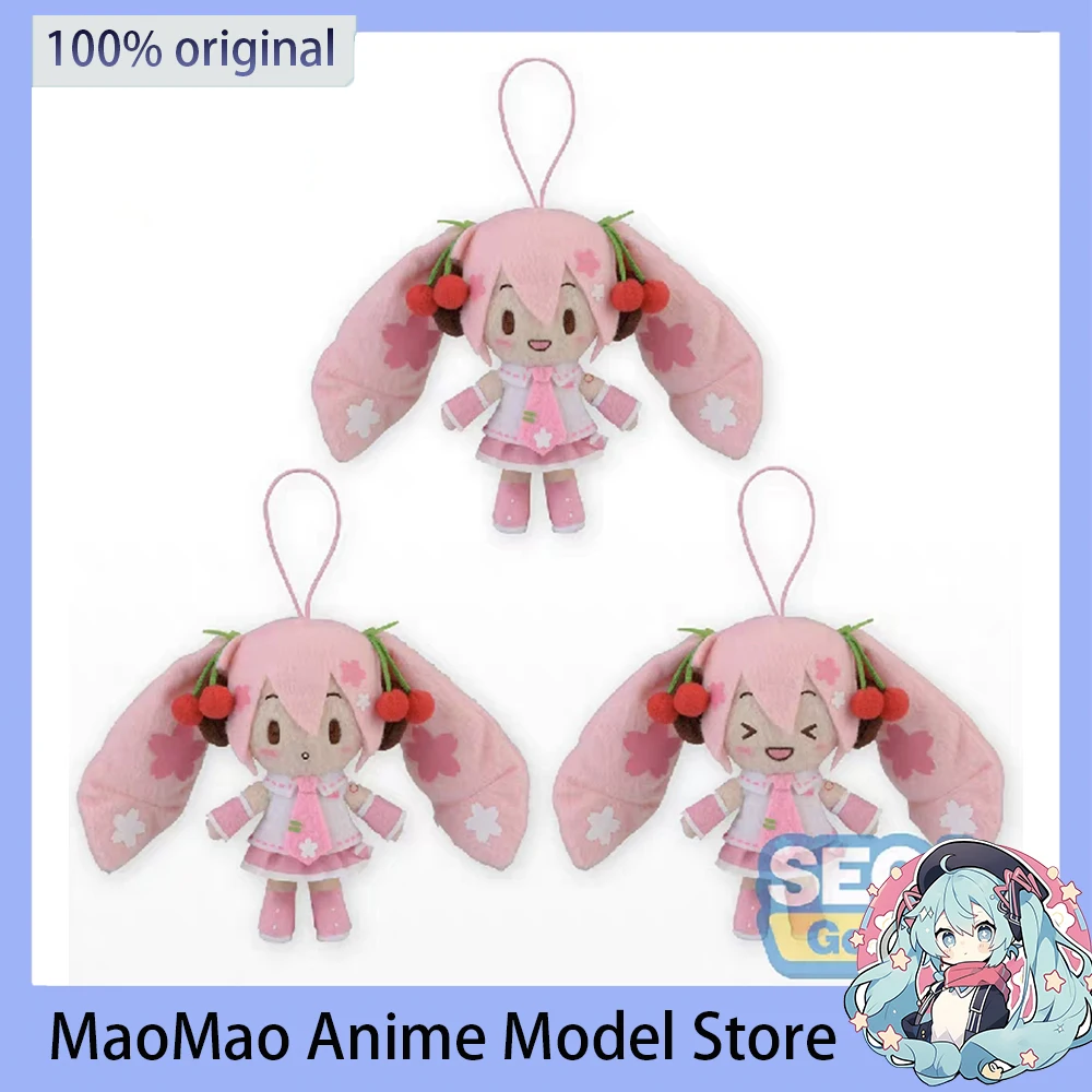 

In Stock Original Hatsune Miku Cherry Blossom Fufu Plush Doll Pendant 14CM Children's Backpack Decorative Pendant Cartoon Gift